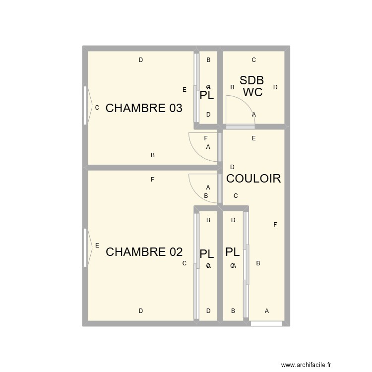 PLAN ETAGE SAINTE FELICITE PLB. Plan de 7 pièces et 21 m2