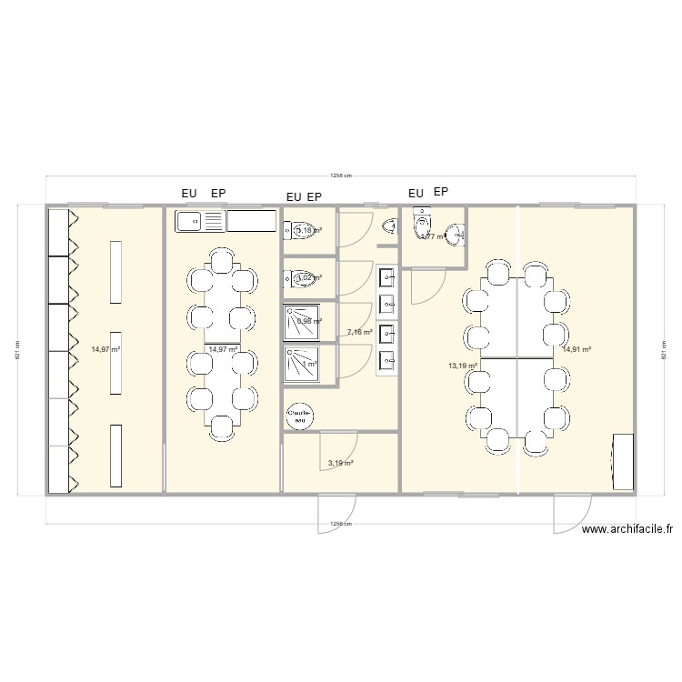 PAILLASEUR CHANTIER MARENNES. Plan de 11 pièces et 74 m2