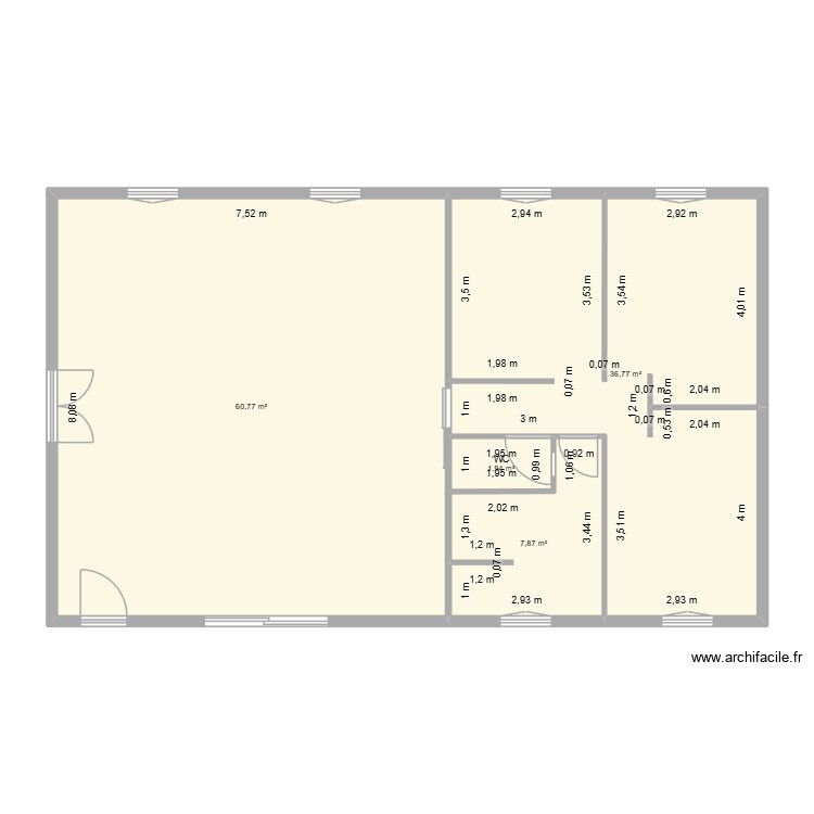 plan cote interieur. Plan de 0 pièce et 0 m2