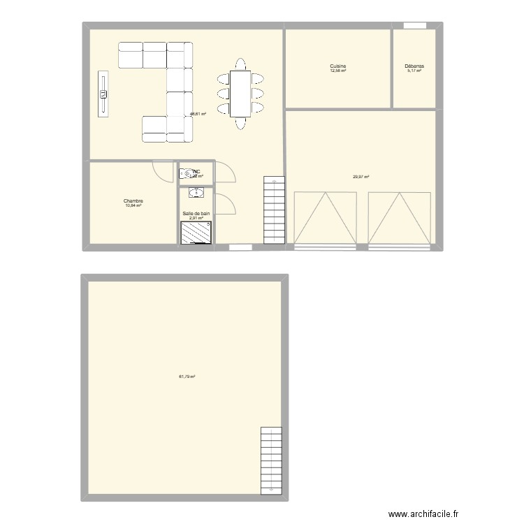 Maison 3. Plan de 8 pièces et 171 m2