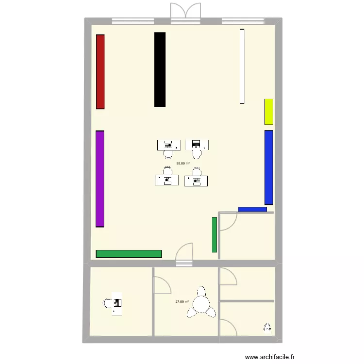 Générale optique. Plan de 2 et 124 m² Générale optique. Plan de 2 et 124 m²