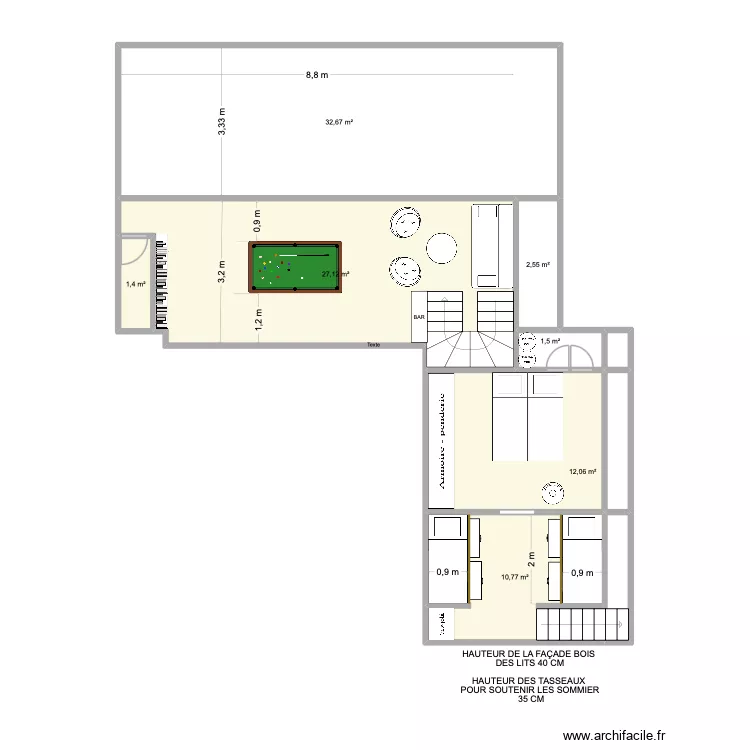 PLAN ÉTAGE DU 1er JUILLET. Plan de 10 et 91 m² PLAN ÉTAGE DU 1er JUILLET. Plan de 10 et 91 m²