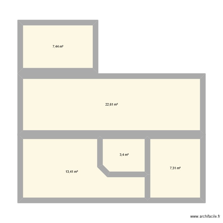 Botte1. Plan de 5 pièces et 54 m2