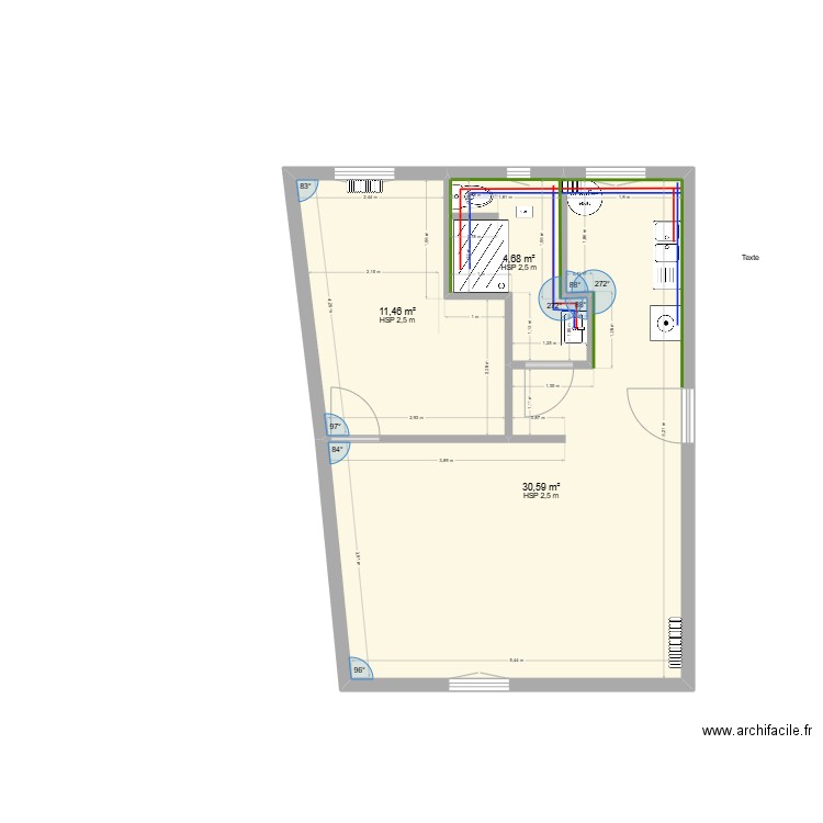 Grand Appart Plomberie. Plan de 0 pièce et 0 m2