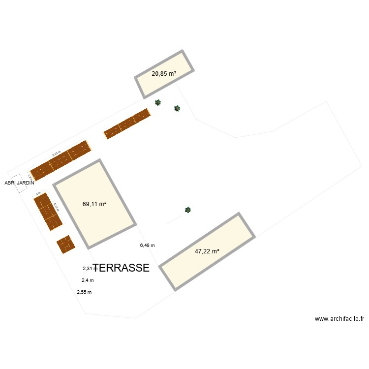 PLAN JARDIN. Plan de 3 pièces et 137 m2