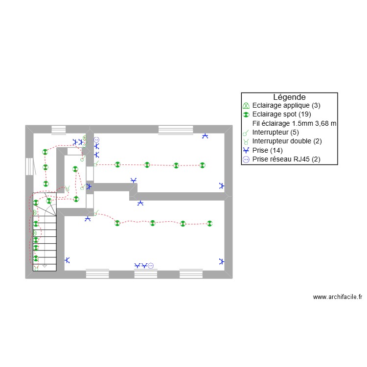 2 étage. Plan de 1 pièce et 28 m2