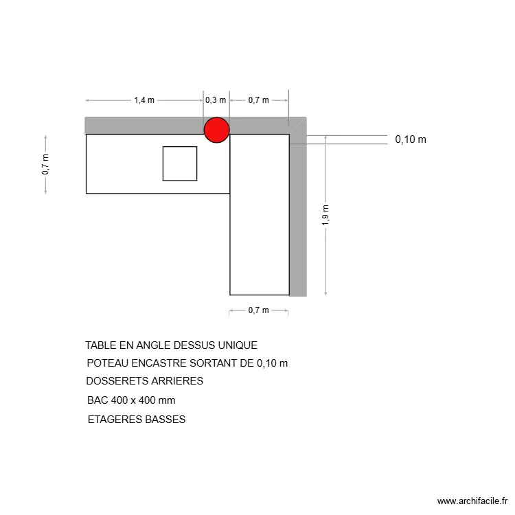 Table pr&eacute;paration La Malterie. Plan de 