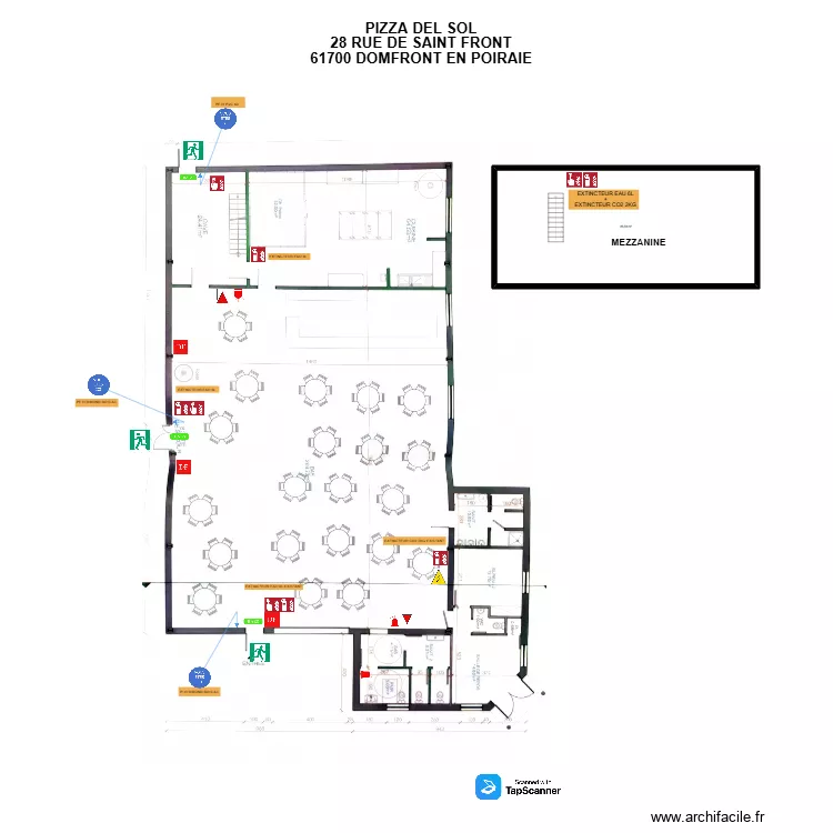PIZZA DEL SOL DOMFRONT. Plan de 1 et 86 m² PIZZA DEL SOL DOMFRONT. Plan de 1 et 86 m²