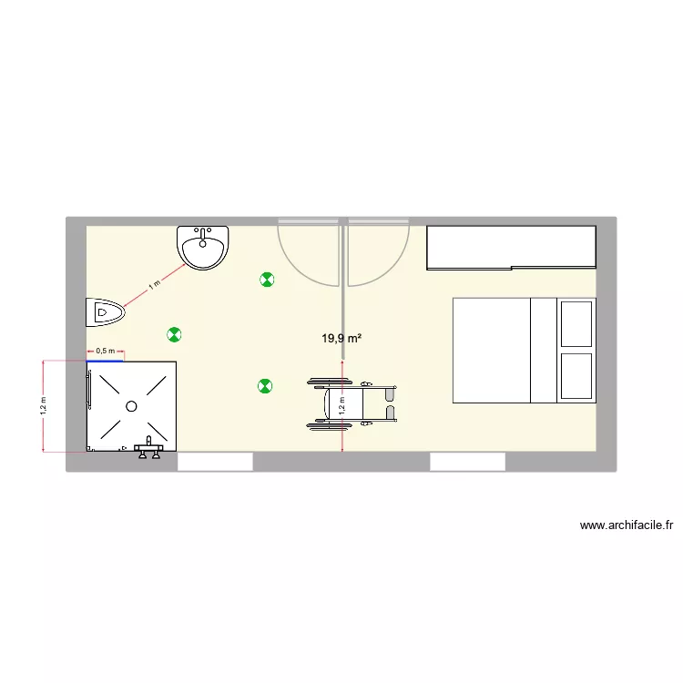 BLOT PMR. Plan de 1  et 20 m²