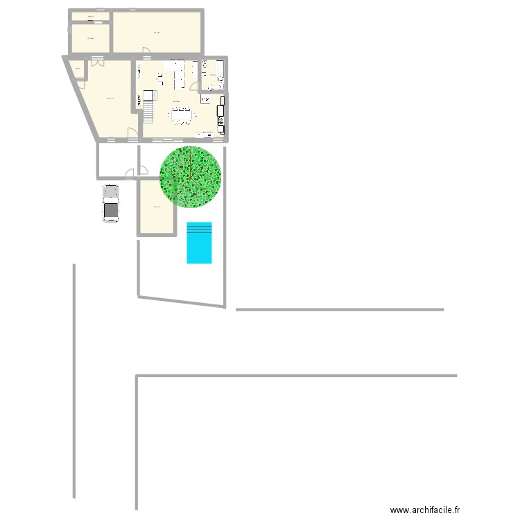 CHATO. Plan de 8 pièces et 163 m2