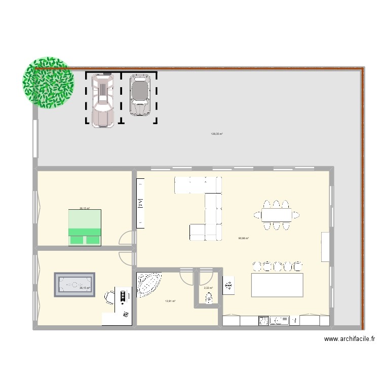 IOT. Plan de 6 pièces et 287 m2