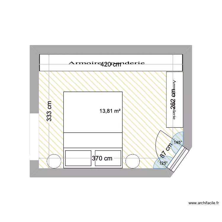 Plan chambre n2. Plan de 