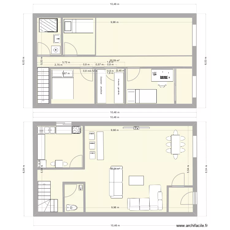 MAISON VACANCES. Plan de 2  et 110 m²