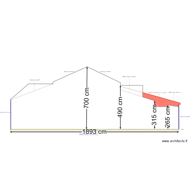 plan de coupe V2 av et ap. Plan de 0 pièce et 0 m2