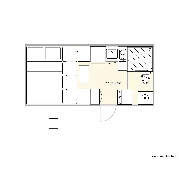 expedition. Plan de 1  et 11 m²