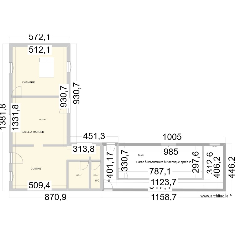 NICOLE 2. Plan de 3 pièces et 80 m2