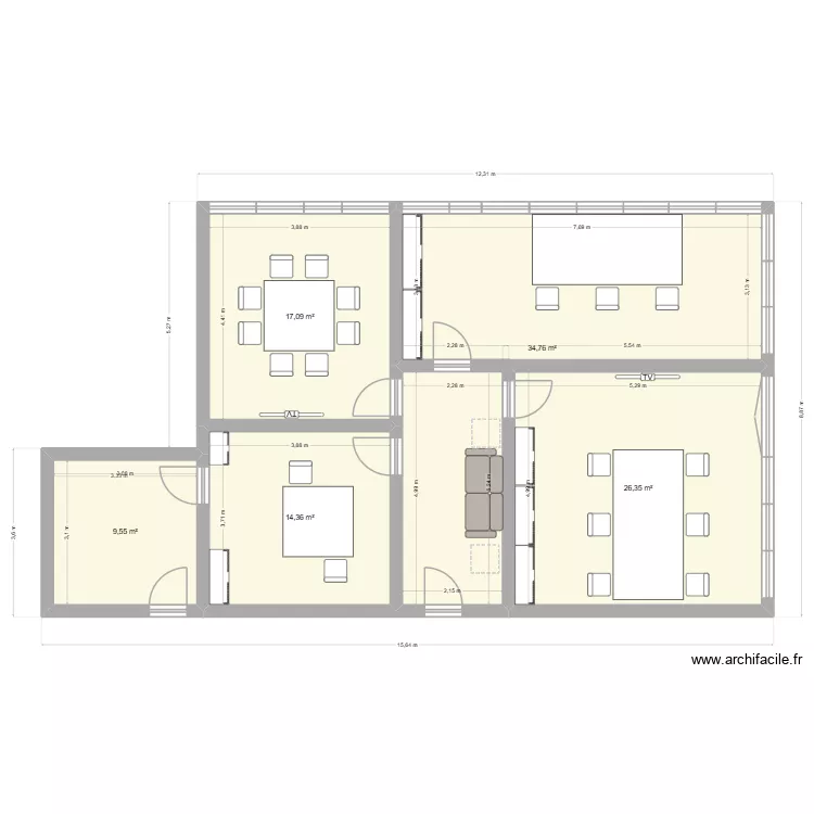 Taillefer. Plan de 5  et 102 m²