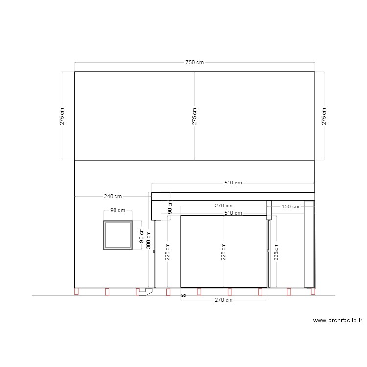 Vue coupe façade arriere WWM02.25 16.01.25. Plan de 0 pièce et 0 m2