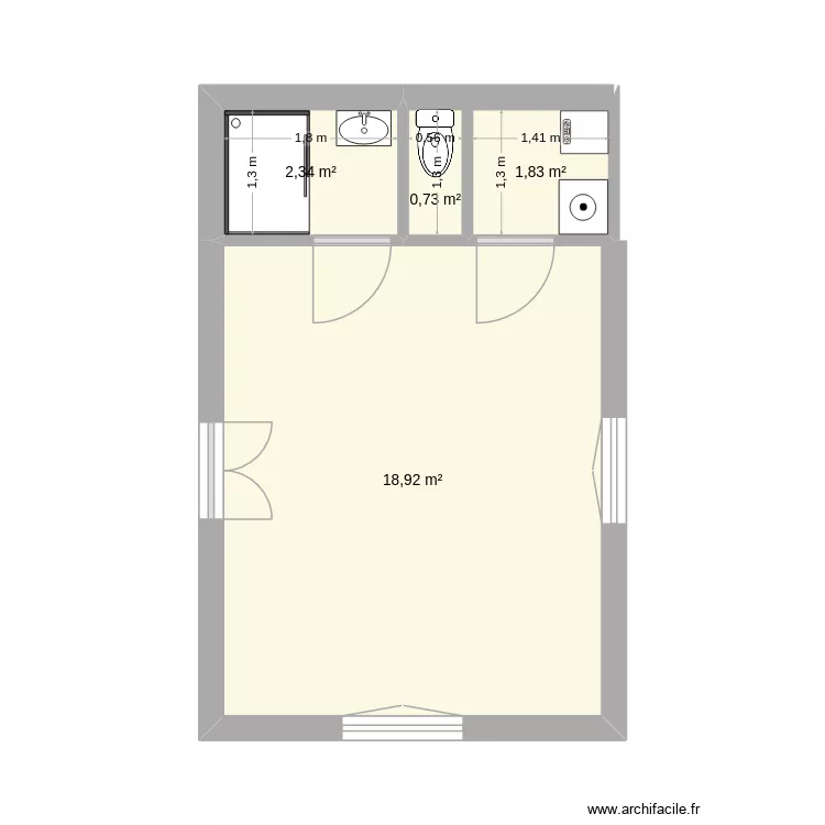 sdb1. Plan de 4  et 24 m²