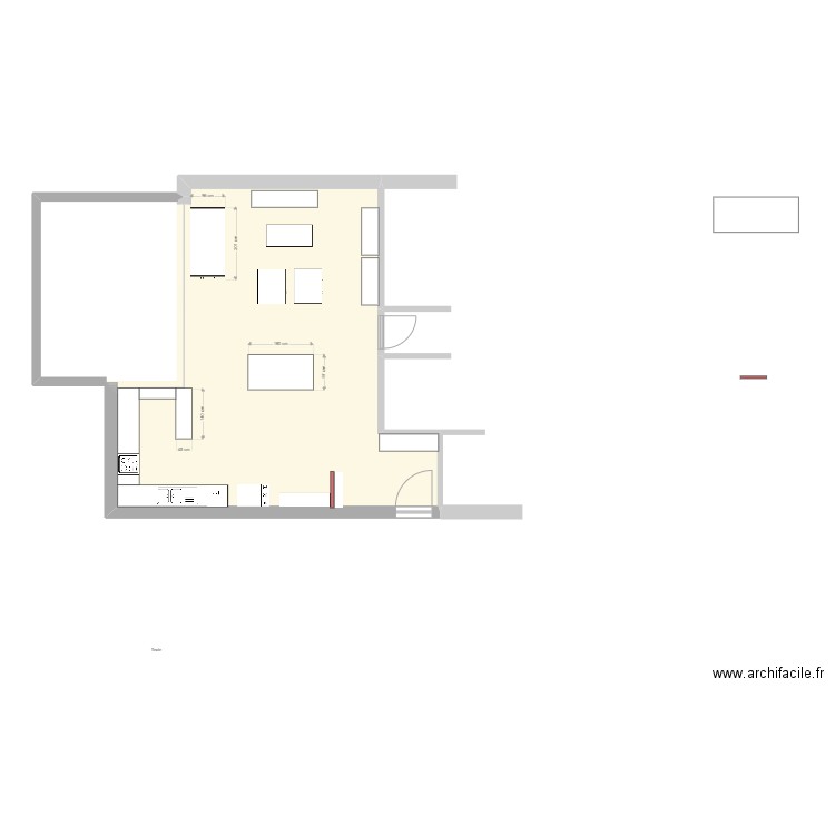 Habay-CUISINISTE-13-07. Plan de 1 pièce et 55 m2