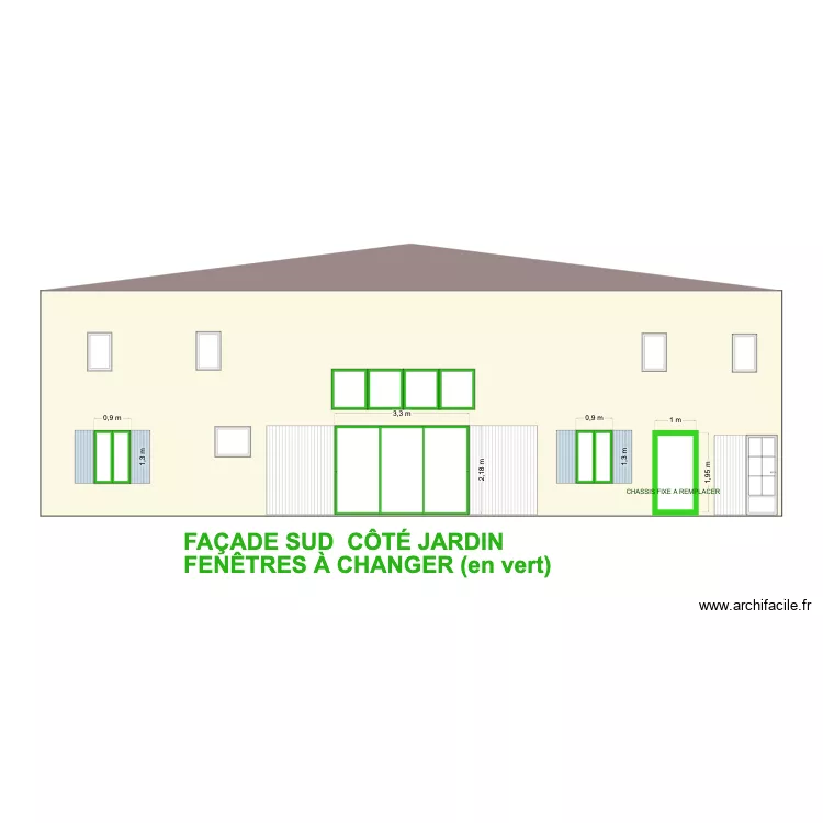 PETIT FACADE SUD. Plan de 