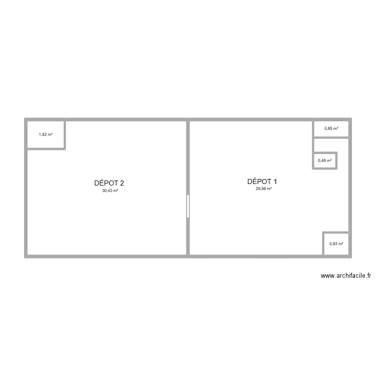 TRENDY FOOD. Plan de 6 pièces et 64 m2