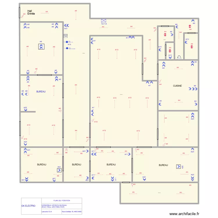 HALL. Plan de 