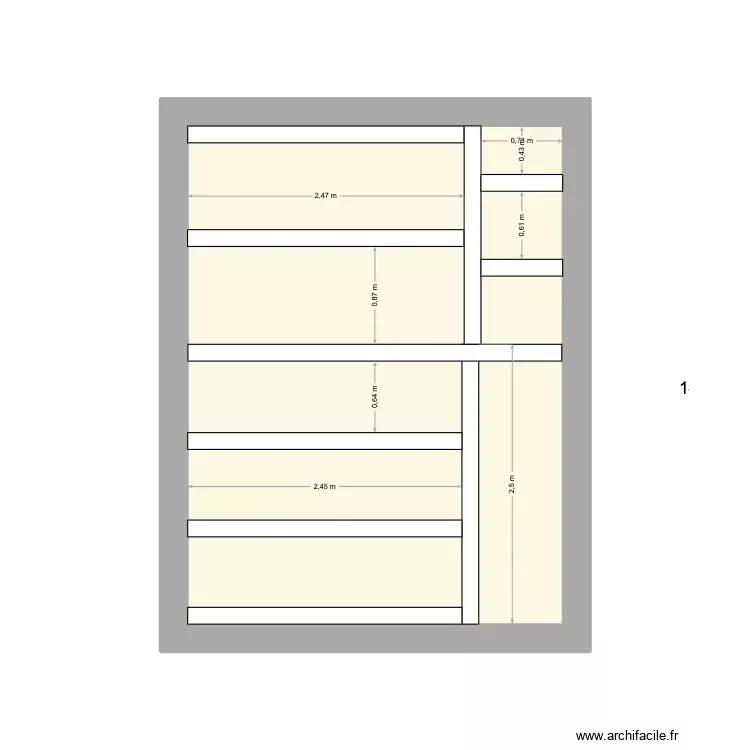 Plans solives cuisine. Plan de 1 Pièce et 15 m²