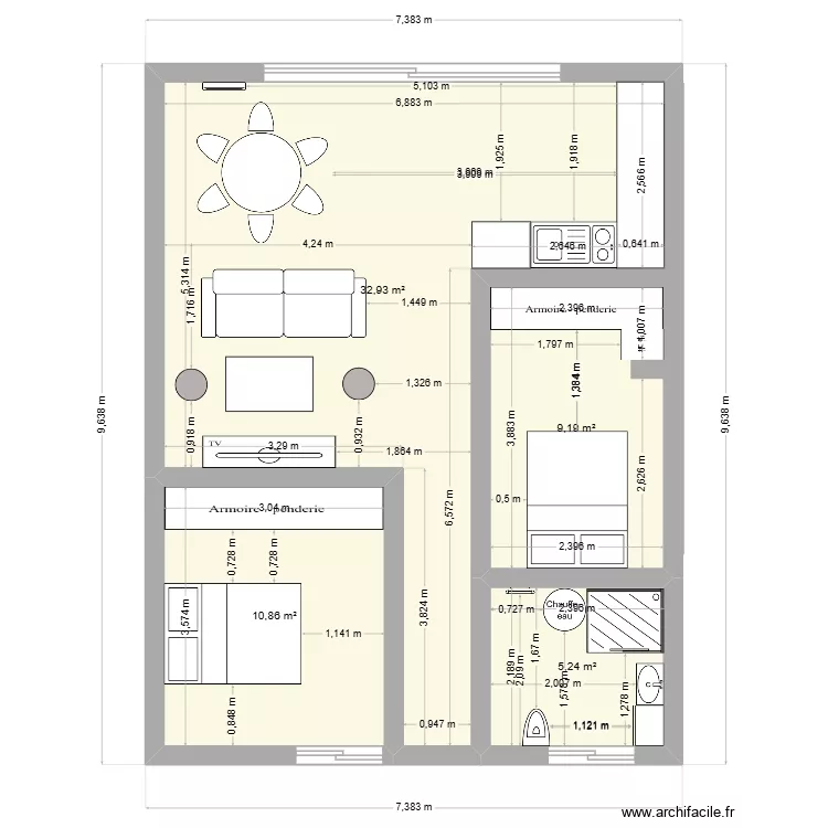 App 44 AV LOUIS LAJARRIGE. Plan de 4 et 58 m² App 44 AV LOUIS LAJARRIGE. Plan de 4 et 58 m²