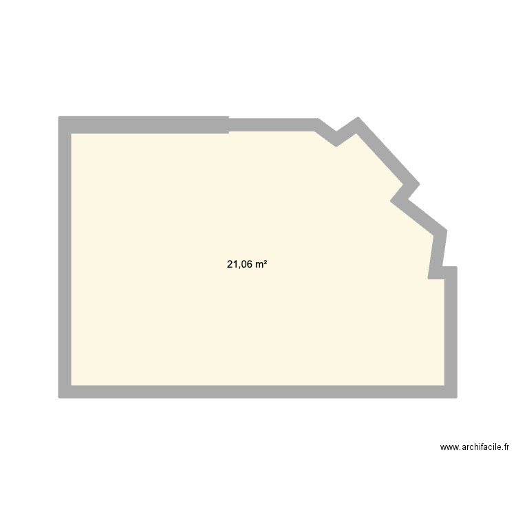 Salon. Plan de 1 pièce et 21 m2