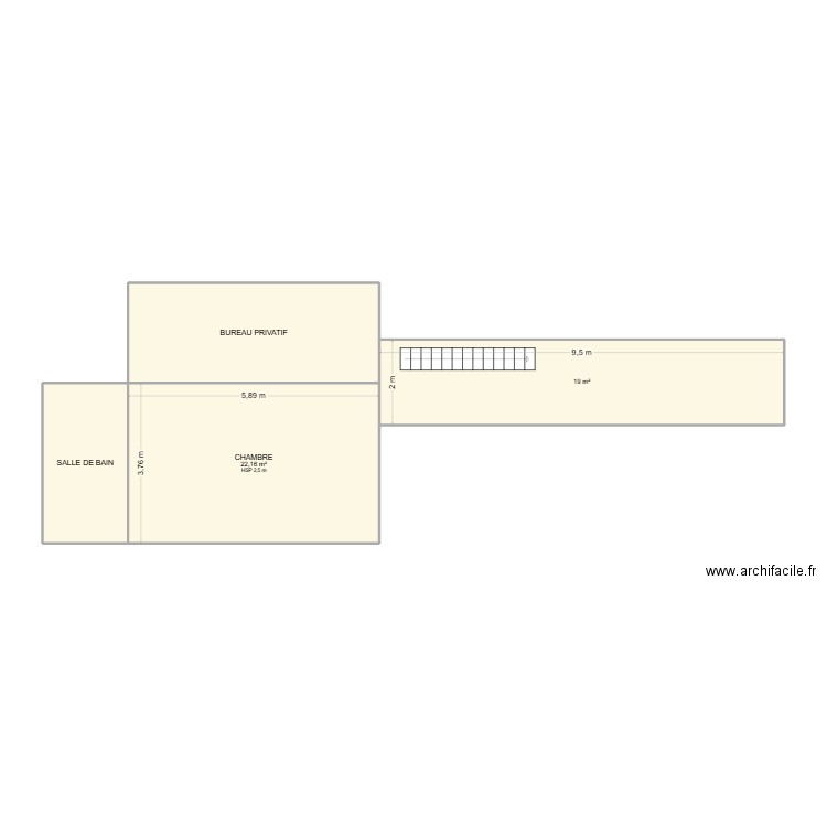 VILLENEUVE ET. Plan de 4 pièces et 62 m2