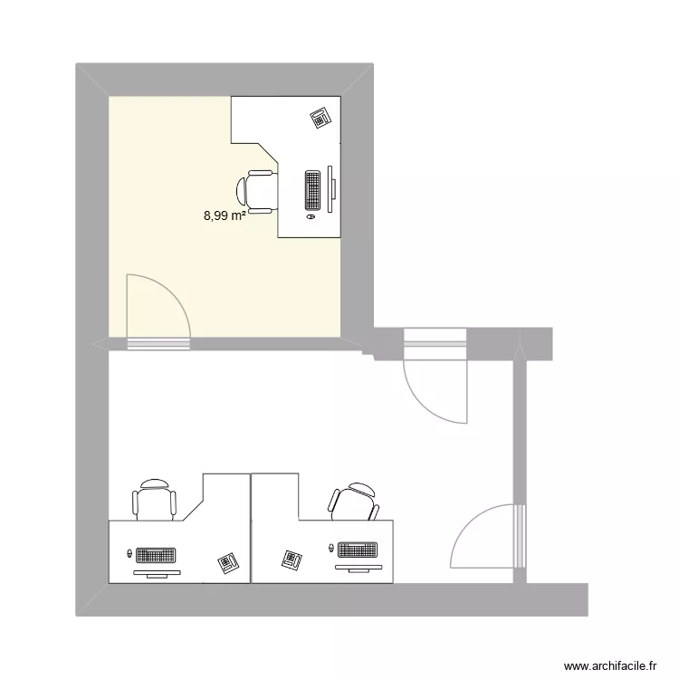 03031. Plan de 1 pièce et 9 m² 03031. Plan de 1 pièce et 9 m²