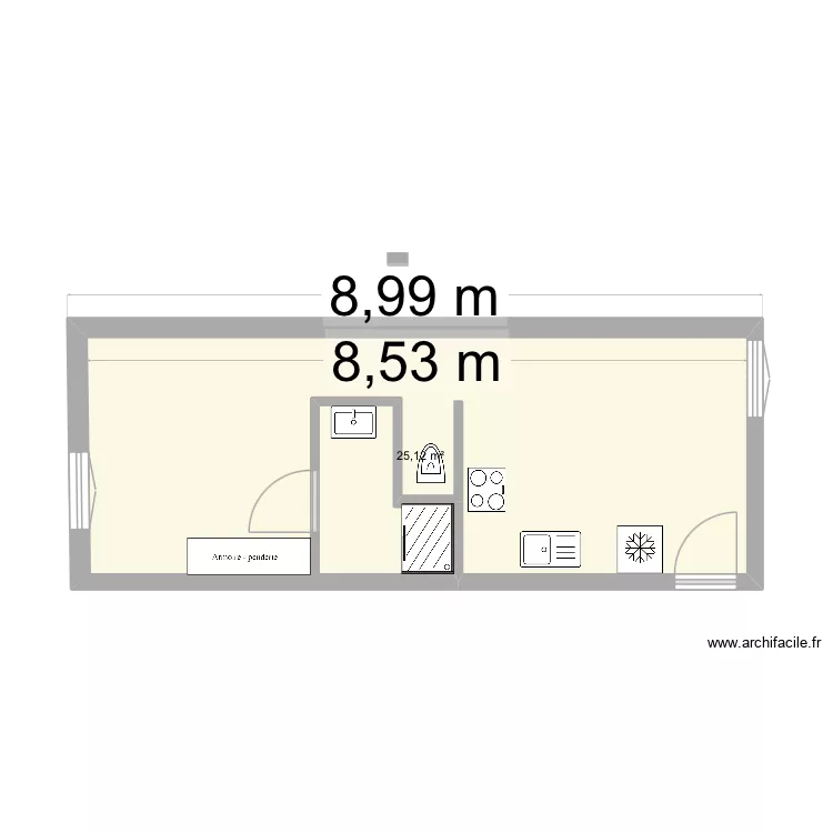 14bertaux. Plan de 1  et 25 m²