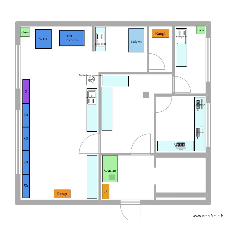 Z4C 3. Plan de 4 pièces et 75 m2