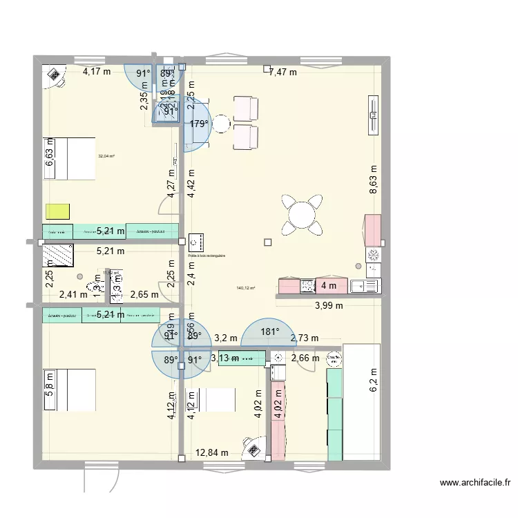 RUI appart-cloisons-meubles. Plan de 