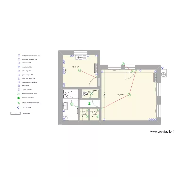 rdc vouvray petite. Plan de 5 Pièces et 39 m² rdc vouvray petite. Plan de 5 Pièces et 39 m²