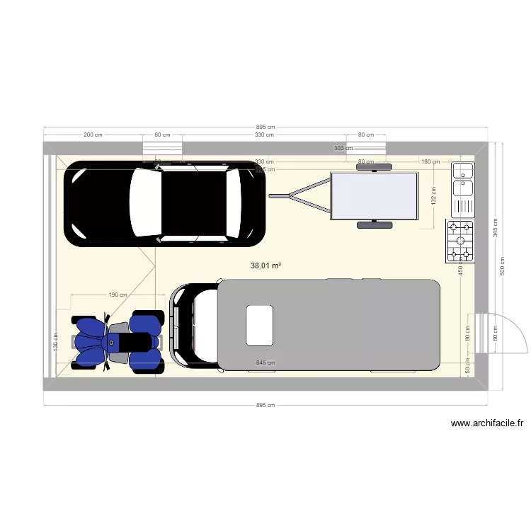 GARAGE IDEAL 45m2. Plan de 