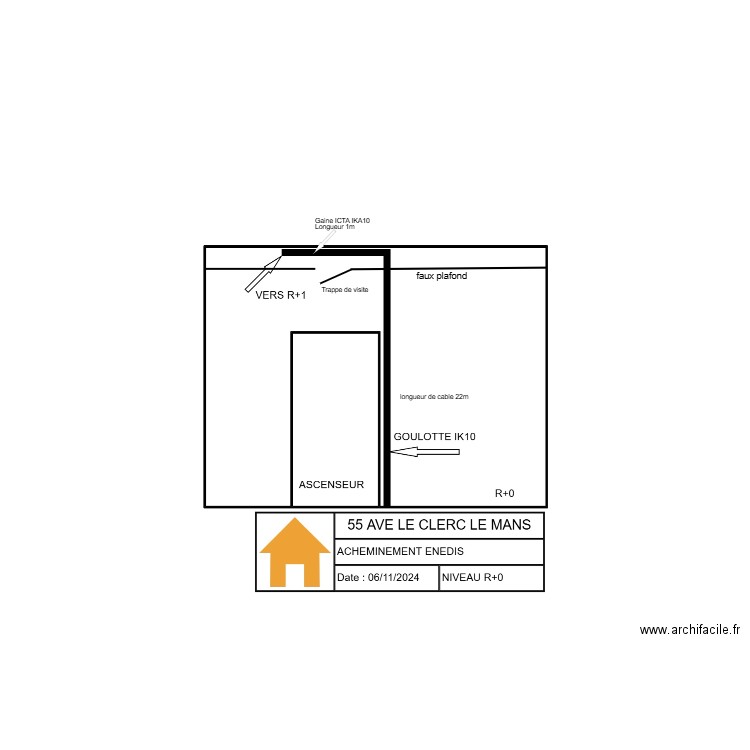ACHEMINE ENEDIS R+0 MODIF. Plan de 0 pièce et 0 m2