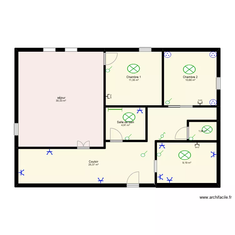 TP archifacile Sohan. Plan de 7  et 94 m²