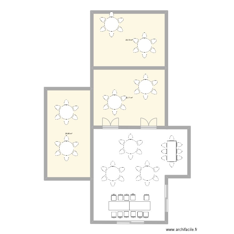 Mariage 2026 - Villa le clos. Plan de 3 pièces et 88 m2