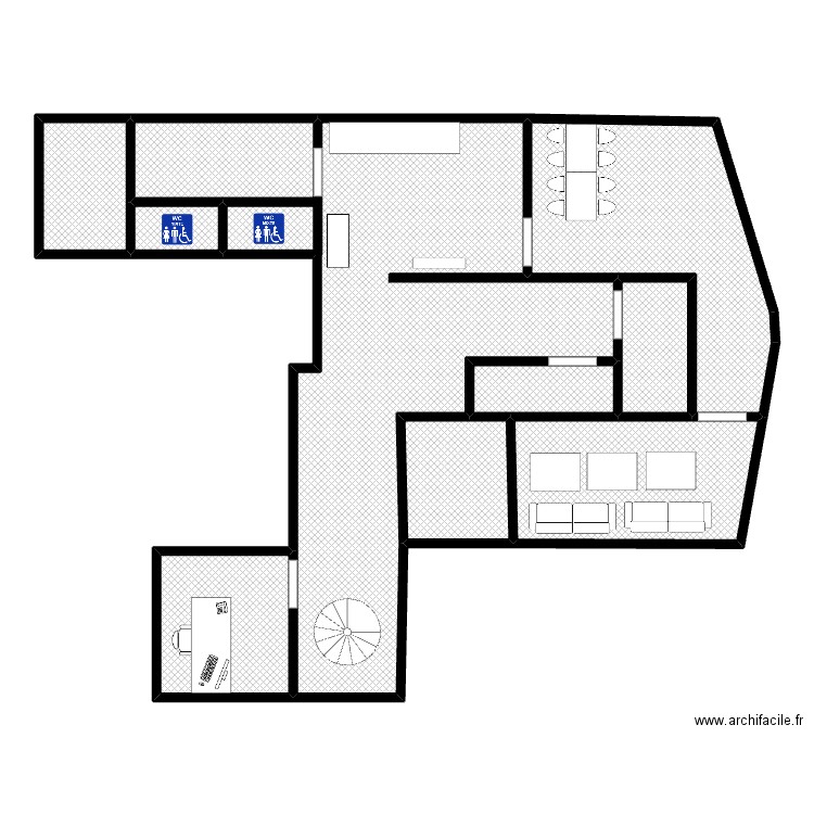 aemp sous sol. Plan de 9 pièces et 158 m2