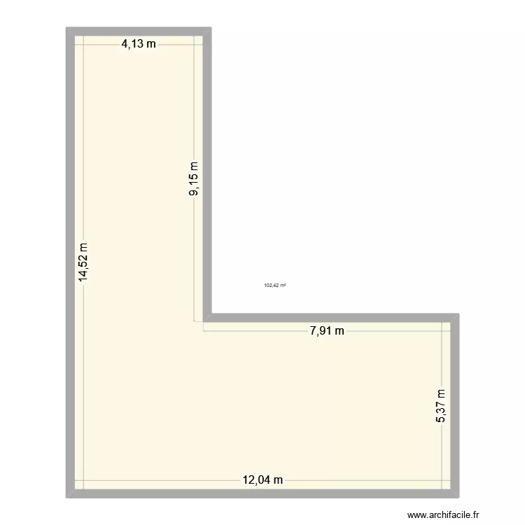 appart 1er gauche vierge. Plan de 1 pièce et 102 m²