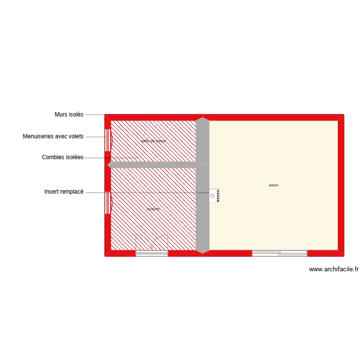 DENIS Julien rdc &eacute;tape 2. Plan de 3  et 53 m²