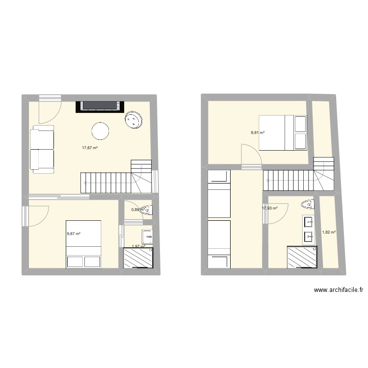 chambre d'H. Plan de 0 pièce et 0 m2