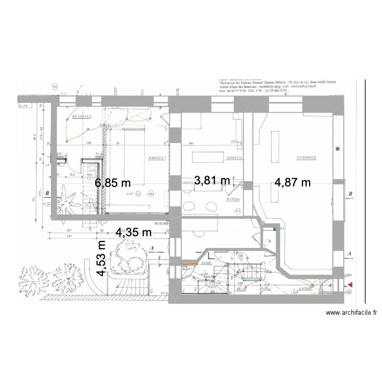 Plan pharmacie ancienne 1. Plan de 5 pièces et 96 m2