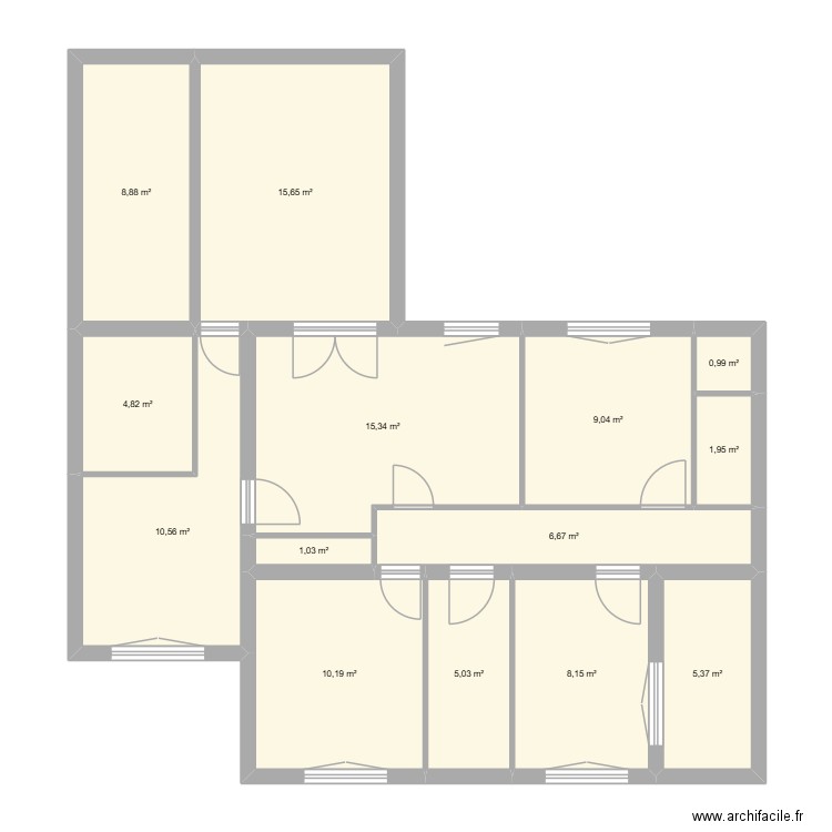 DJEBBAR FROUZINS. Plan de 14 pièces et 104 m2