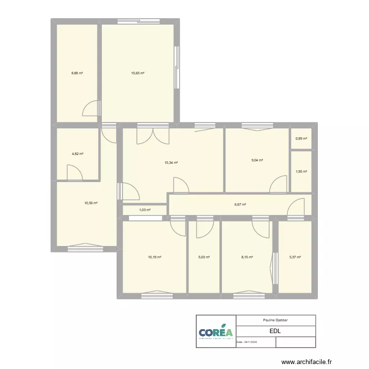 DJEBBAR FROUZINS. Plan de 14  et 104 m²