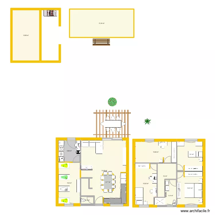 villenave d'ornon. Plan de 13  et 142 m²