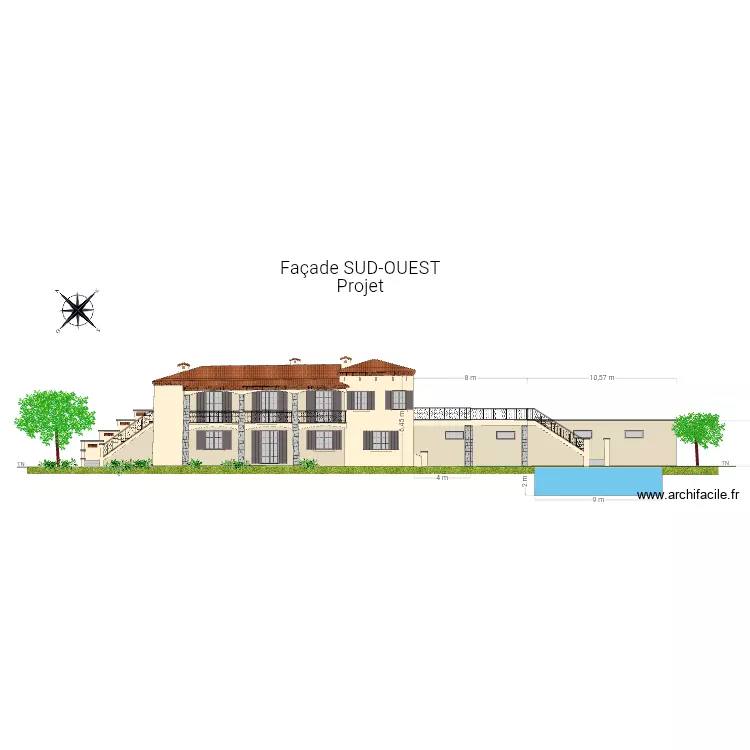 Escourche Fa&ccedil;ade SUD OUEST Projet 2. Plan de 