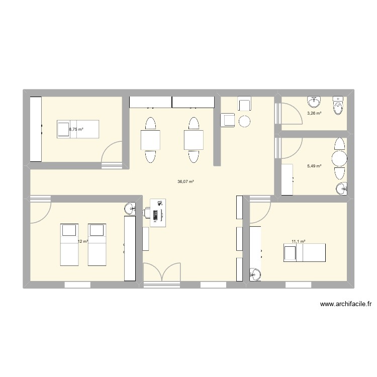 local fictif. Plan de 0 pièce et 0 m2